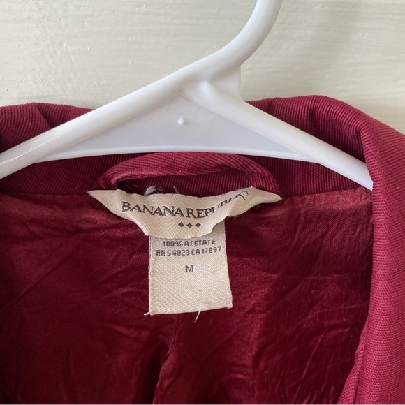 BANANA REPUBLIC Double Breasted Maroon Pea Coat Women's Size Medium - Picture 3 of 9